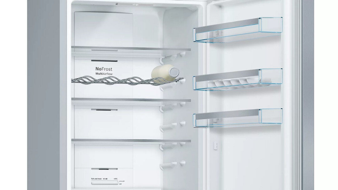 Bosch KGN397LEQ ledusskapis ar saldētavu, 203 cm NoFrost, nerūsējošais tērauds cena un informācija | Ledusskapji | 220.lv