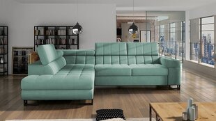 Izvelkamais stūra dīvāns LARIS, zaļš, stūris kreisajā pusē cena un informācija | Stūra dīvāni | 220.lv