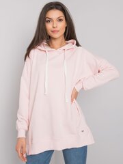 Gaiši rozā vienkāršs džemperis ar kapuci. cena un informācija | Jakas sievietēm | 220.lv