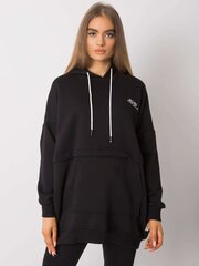 Sieviešu melns džemperis ar ķengura tipa kabatām. cena un informācija | Jakas sievietēm | 220.lv