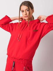 Sarkans oversize kokvilnas džemperis. cena un informācija | Jakas sievietēm | 220.lv
