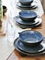 Keramikas pusdienu šķīvju komplekts Black Blue Jeans, 22 cm, 6 gab cena un informācija | Trauki, šķīvji, pusdienu servīzes | 220.lv