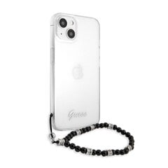 GUHCP13SKPSBK Guess PC Script and Black Pearls Case for iPhone 13 Mini Transparent цена и информация | Чехлы для телефонов | 220.lv