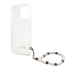 GUHCP13XKPSWH Guess PC Script and White Pearls Case for iPhone 13 Pro Max Transparent цена и информация | Чехлы для телефонов | 220.lv