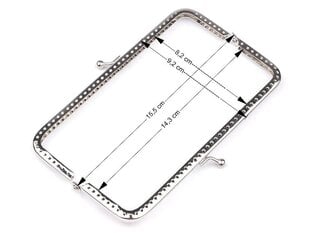 Застежка для сумочки, цвета никеля 15,5x9 см цена и информация | Принадлежности для изготовления украшений, бисероплетения | 220.lv