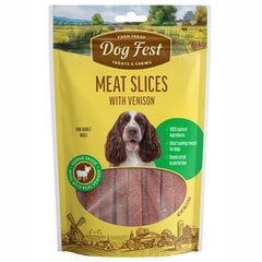 DogFest Medaljoni ar brieža gaļu, pieaugušajiem suņiem, 90g. cena un informācija | Gardumi suņiem | 220.lv