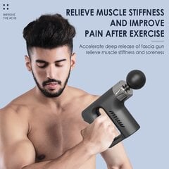 Компактный беспроводной массажный ударный пистолет Massage Gun/Fascial Gun, массажер для мышц с 4 наконечниками цена и информация | Массажеры | 220.lv