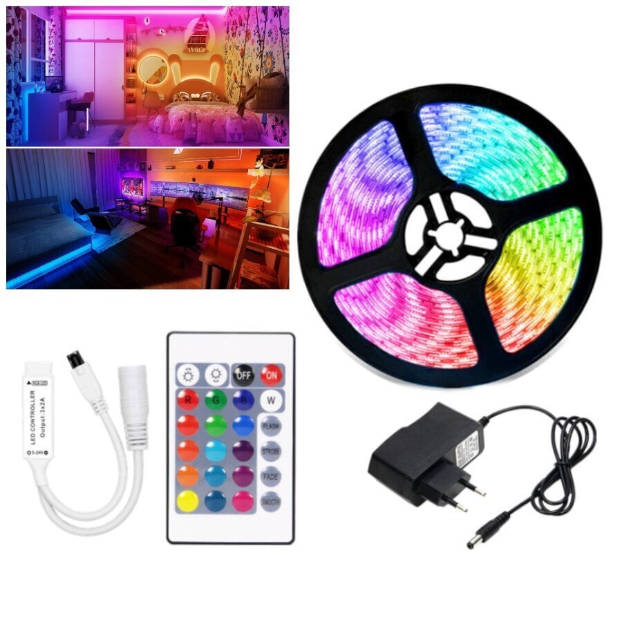 LED lente Airi, RGB ar pultu, 5 m cena un informācija | LED lentes | 220.lv