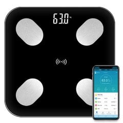 Весы с приложением для телефона в черном цвете Body smart Bluetooth цена и информация | Весы (бытовые) | 220.lv