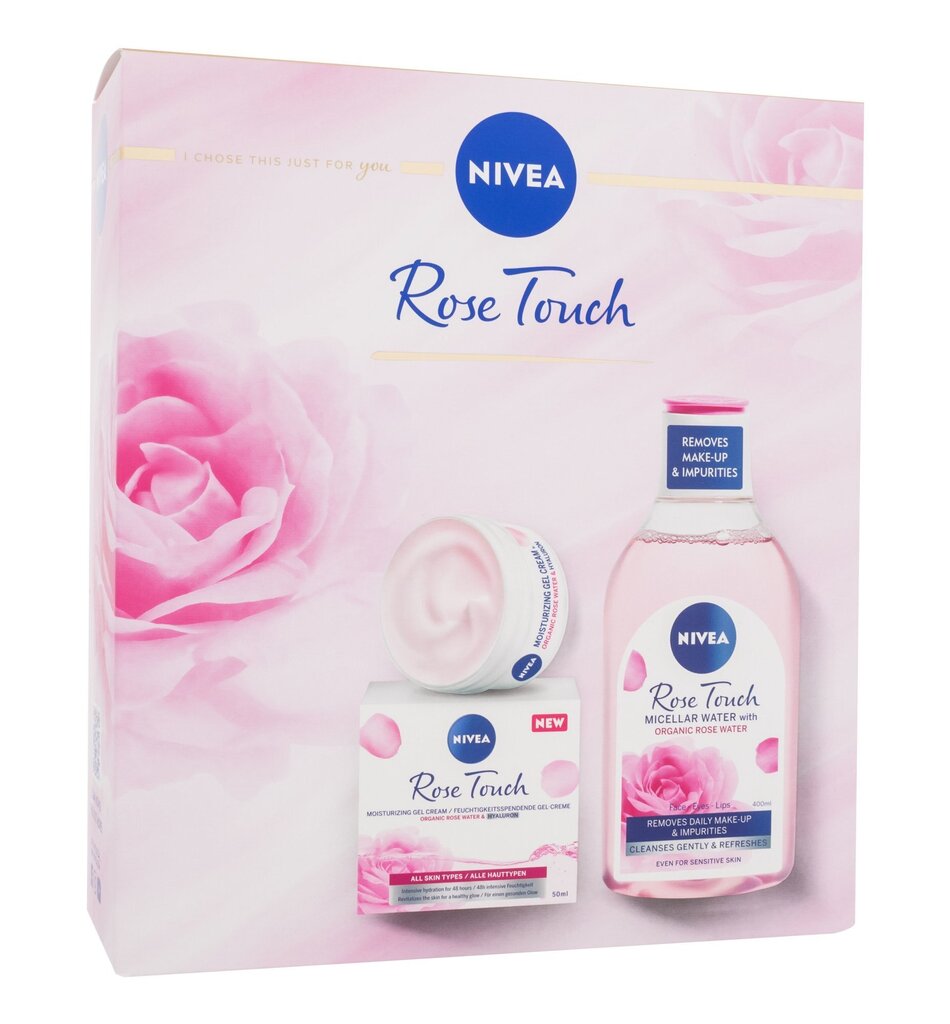 Komplekts Nivea Rose Touch: mitrinošs gela sejas krēms, 50 ml + micelārais ūdens, 400 ml cena un informācija | Sejas krēmi | 220.lv