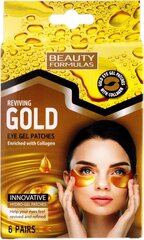 Hidrolgelio plakstiņu spilventiņi Beauty Formulas Gold 12 gab. цена и информация | Маски для лица, патчи для глаз | 220.lv