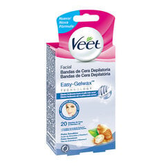 Veet полоски восковые для депиляции лица для чувствительной кожи, 20 шт. цена и информация | Средства для депиляции | 220.lv