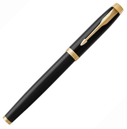 Pildspalva ar spalvu PARKER IM, melns lakots korpuss ar zelta krāsas detaļām cena un informācija | Rakstāmpiederumi | 220.lv
