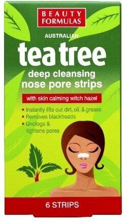 Attīrošas sejas sloksnes Beauty Formulas Tea Tree, 6 gab. cena un informācija | Sejas maskas, acu maskas | 220.lv