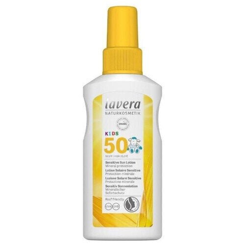 Saules aizsargsprejs bērniem Lavera SPF 50 Sensitive Sun Lotion 100 ml cena un informācija | Sauļošanās krēmi | 220.lv