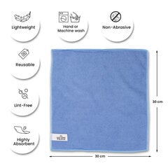 Салфетки из микрофибры VILSTO, упаковка 10 шт., 30x30 см, синие цена и информация | Чистящие средства | 220.lv