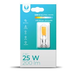 Led spuldze G9 Glass 2W 230V 4500K 200lm цена и информация | Лампочки | 220.lv