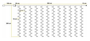 Новогодняя штора-струна, 240 диодов, 3х2 метра цена и информация | Гирлянды | 220.lv