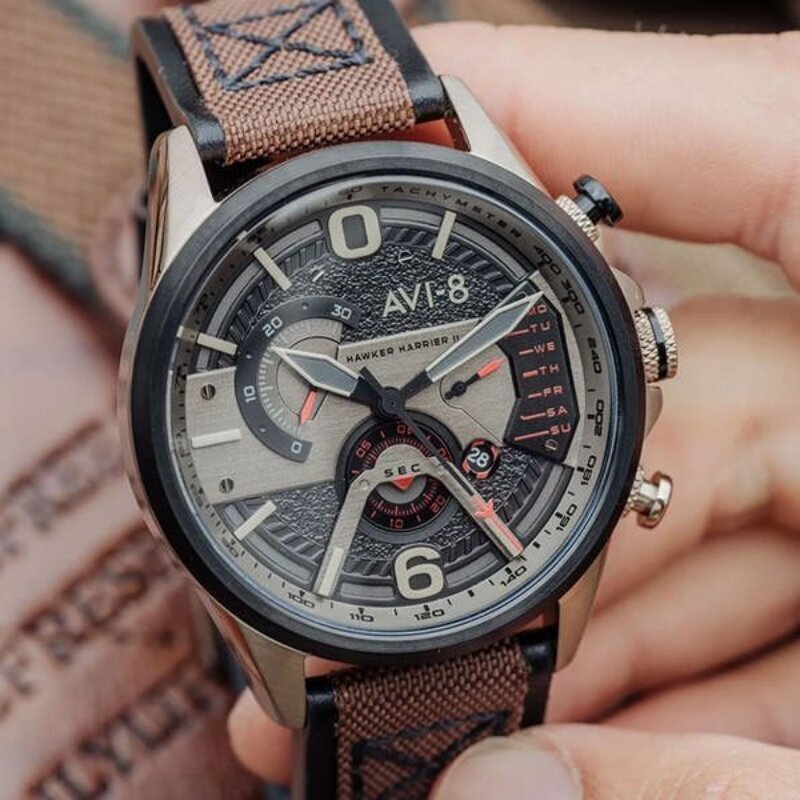 Vīriešu pulkstenis AVI-8 HAWKER HARRIER II Retrograde Chronograph AV-4056-06 цена и информация | Vīriešu pulksteņi | 220.lv