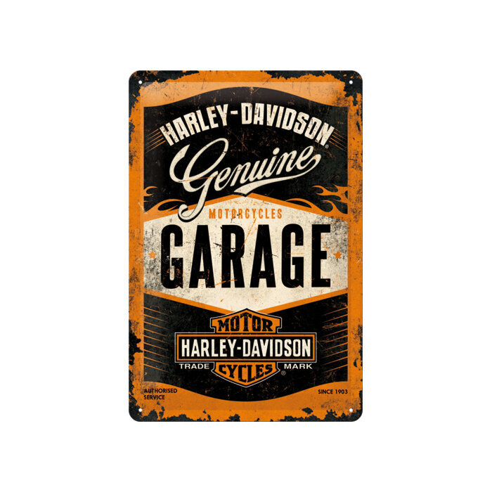 Metāla plāksne 20 x 30 cm, Harley-Davidson Garage цена и информация | Interjera priekšmeti | 220.lv