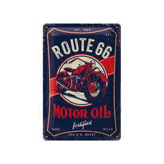 Металлическая пластина Route 66 Motor Oil, 20 x 30 см цена и информация | Детали интерьера | 220.lv