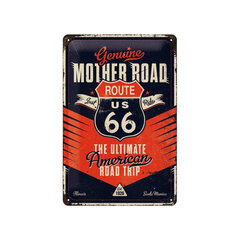 Metāla plāksne 20 x 30 cm, Route 66 The Ultimate Road Trip cena un informācija | Interjera priekšmeti | 220.lv