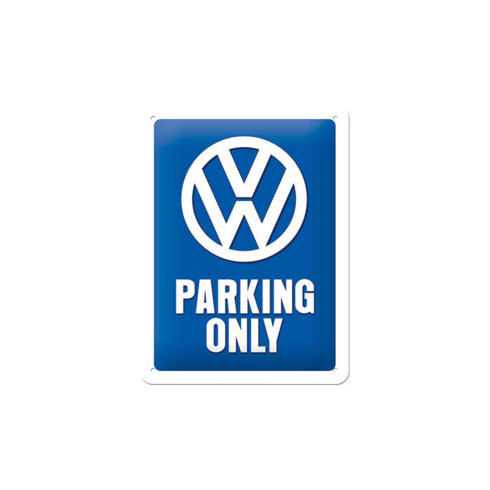 Metāla plāksne 20 x 30 cm, VW Parking only cena un informācija | Interjera priekšmeti | 220.lv