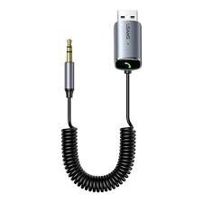 USAMS SJ504 Mašīnas AUX - Bluetooth 5.0 audio adapteris ar micro SD, Pelēks cena un informācija | Bezvadu garnitūra | 220.lv