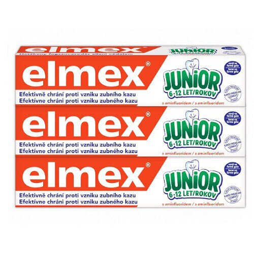 Bērnu zobu pasta Elmex Junior Trio, 3 x 75 ml cena un informācija | Zobu pastas, birstes | 220.lv