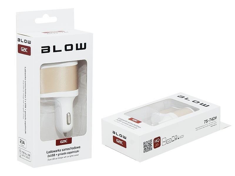 BLOW G21C AUTOMAŠĪNAS SPRIEGUMA ADAPTERS 2 LIGZDAS + 2 USB cena un informācija | Lādētāji un adapteri | 220.lv