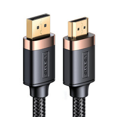 Usams U74 4K DP в HDMI 2м, черный цена и информация | Кабели и провода | 220.lv