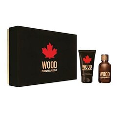 Komplekts vīriešiem Dsquared² Wood For Him EDT, 30 ml + dušas želeja, 50 ml cena un informācija | Vīriešu smaržas | 220.lv