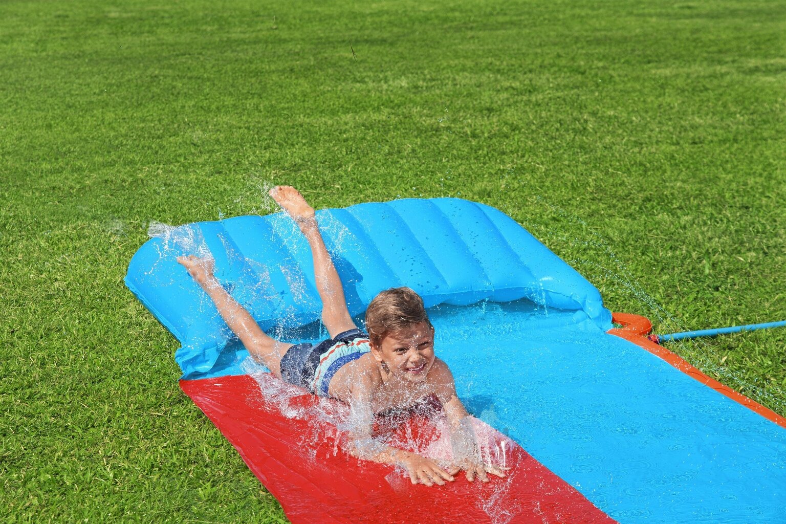 Piepūšamais ūdens slidkalniņš H2OGO! Tsunami Splash Ramp Double Slide, 488 cm cena un informācija | Piepūšamās rotaļlietas un pludmales preces | 220.lv