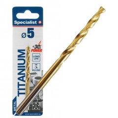 Specialist+ Titanium urbis metālam 5mm 1gab. cena un informācija | Rokas instrumenti | 220.lv
