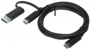 LENOVO HYBRID USB-C WITH USB-A CABLE cena un informācija | Kabeļi un vadi | 220.lv