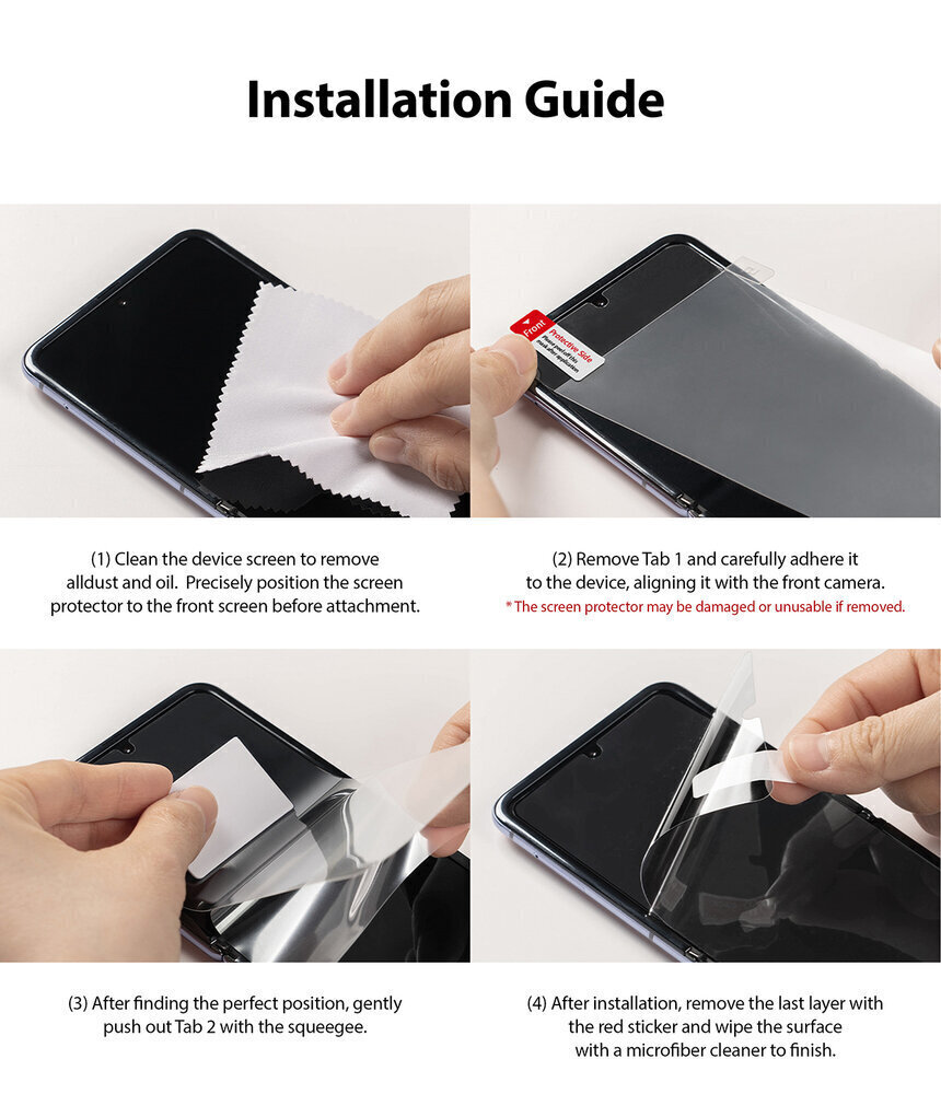 Ringke Screen Protector ekrāna aizsargs Samsung Galaxy Z Flip3 5G cena un informācija | Ekrāna aizsargstikli | 220.lv