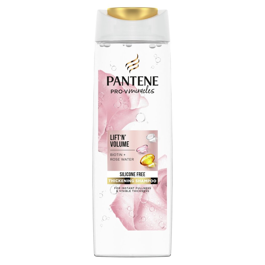 Stiprinošs matu šampūns Pantene Miracles Biotin + Rose Water (Lift`n` Volume Thickening Shampoo) цена и информация | Šampūni | 220.lv