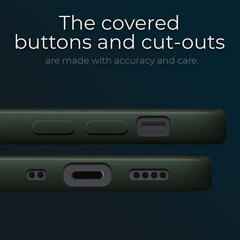 Moozy Lifestyle telefona vāciņš saderīgs ar iPhone 13 Mini – augstvērtīga silikona apvalks ar matētu virsmu un mīkstu mikrošķiedras oderi, Tumši zaļš cena un informācija | Telefonu vāciņi, maciņi | 220.lv
