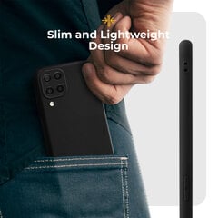 Moozy Minimalist plāns, matēts silikona vāciņš saderīgs ar Samsung Galaxy A12 telefona modeli, Melns cena un informācija | Telefonu vāciņi, maciņi | 220.lv