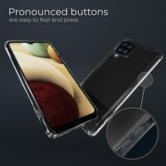 Moozy Xframe Triecienizturīgs vāciņš telefonam Samsung Galaxy A12 – caurspīdīgs hibrīda vāciņš ar triecienu absorbējošu TPU apmali cena un informācija | Telefonu vāciņi, maciņi | 220.lv
