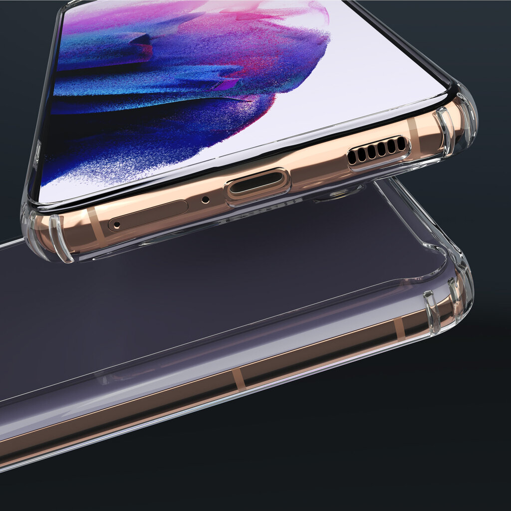 Moozy Xframe Triecienizturīgs vāciņš telefonam Samsung Galaxy S21, Samsung Galaxy S21 5G – caurspīdīgs hibrīda vāciņš ar triecienu absorbējošu TPU apmali цена и информация | Telefonu vāciņi, maciņi | 220.lv