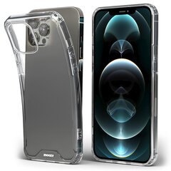 Moozy Xframe Triecienizturīgs vāciņš telefonam iPhone 12, iPhone 12 Pro – caurspīdīgs hibrīda vāciņš ar triecienu absorbējošu TPU apmali cena un informācija | Telefonu vāciņi, maciņi | 220.lv