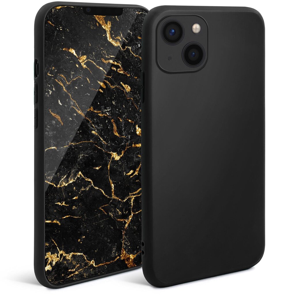 Moozy Minimalist plāns, matēts silikona vāciņš saderīgs ar iPhone 13 telefona modeli, Melns цена и информация | Telefonu vāciņi, maciņi | 220.lv