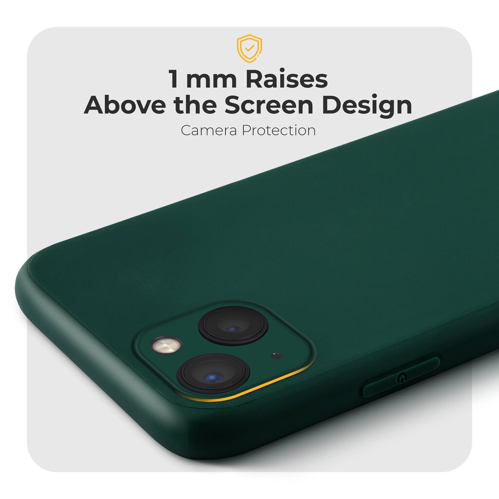 Moozy Minimalist plāns, matēts silikona vāciņš saderīgs ar iPhone 13 telefona modeli, Tumši zaļš цена и информация | Telefonu vāciņi, maciņi | 220.lv