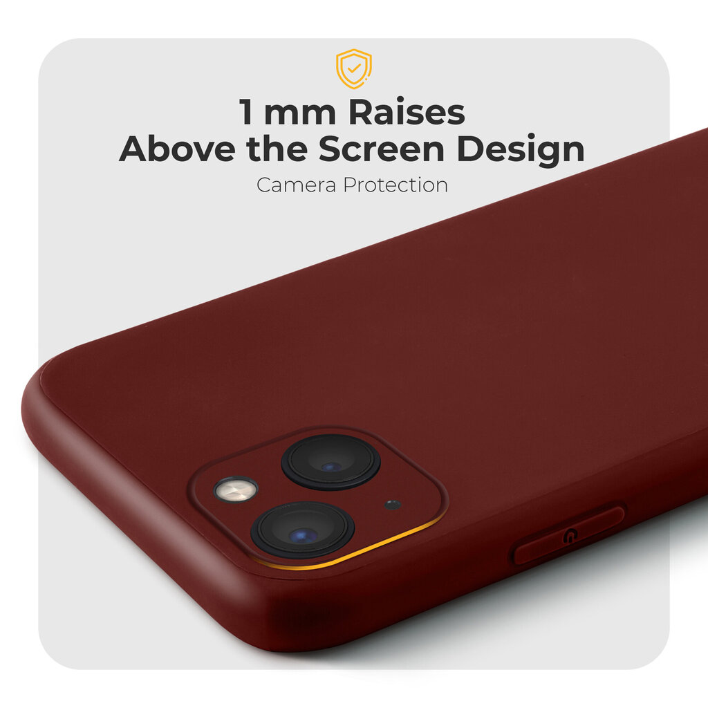 Moozy Minimalist plāns, matēts silikona vāciņš saderīgs ar iPhone 13 telefona modeli, Vīna sarkans цена и информация | Telefonu vāciņi, maciņi | 220.lv
