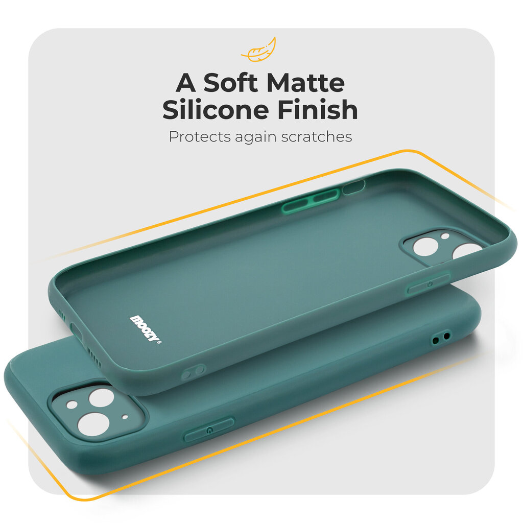 Moozy Minimalist plāns, matēts silikona vāciņš saderīgs ar iPhone 13 telefona modeli, Pelēkzils cena un informācija | Telefonu vāciņi, maciņi | 220.lv