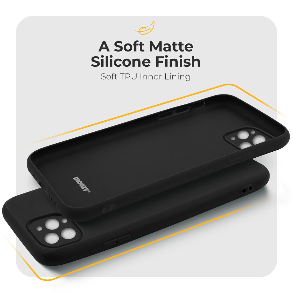 Moozy Minimalist plāns, matēts silikona vāciņš saderīgs ar iPhone 13 Pro telefona modeli, Melns cena un informācija | Telefonu vāciņi, maciņi | 220.lv