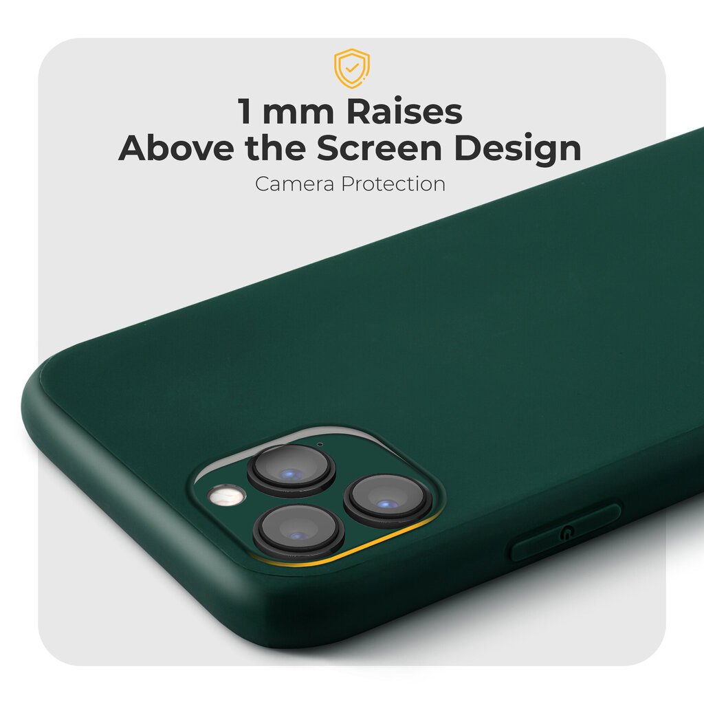 Moozy Minimalist plāns, matēts silikona vāciņš saderīgs ar iPhone 13 Pro telefona modeli, Tumši zaļš cena un informācija | Telefonu vāciņi, maciņi | 220.lv