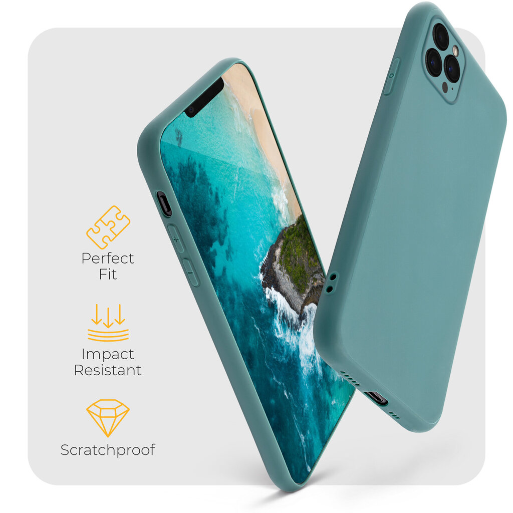 Moozy Minimalist plāns, matēts silikona vāciņš saderīgs ar iPhone 13 Pro telefona modeli, Pelēkzils cena un informācija | Telefonu vāciņi, maciņi | 220.lv