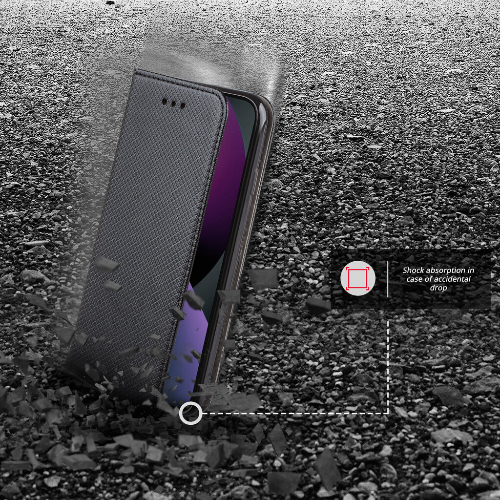 Moozy magnētisks telefona maciņš ar karšu turētāju un statīva funkciju saderīgs ar iPhone 13 Mini telefona modeli - Melns цена и информация | Telefonu vāciņi, maciņi | 220.lv